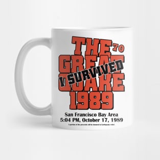 I Survived The Great Quake Vintage 80s 1989 Earthquake Mug